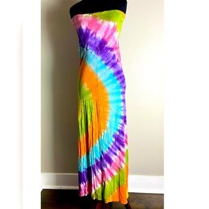 Pastel, tie-dye maxi dress/skirt